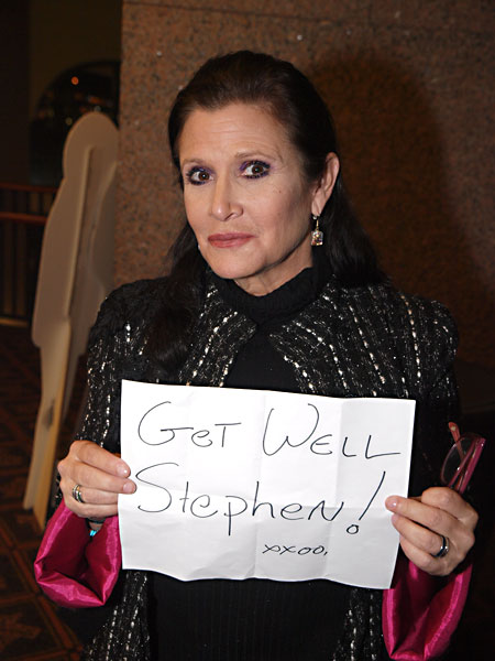 Carrie Fisher at the New Milestones Foundation benefit with a message for 