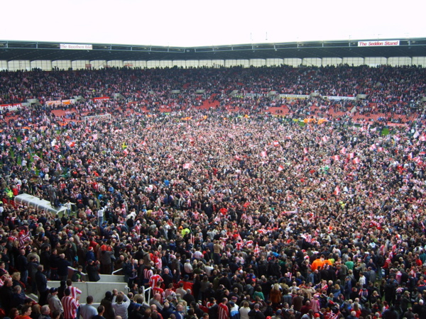 Stoke fans invading the pitch
