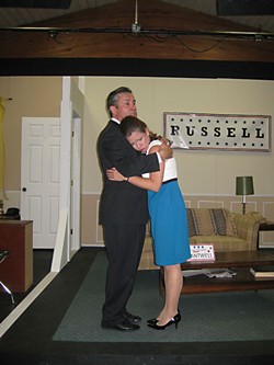Campaign pain: Candidate Joe Cantwell (Peter Blackwell) comforts his wife Mabel (Peggy Schott).