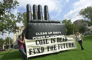 This inflatable coal plant provided the backdrop for a Sierra Club and Public Citizen announcement last year of a lawsuit filed against the Texas Commission on Environmental Quality, now drawing ample heat from the  EPA for failing to enforce air quality laws.