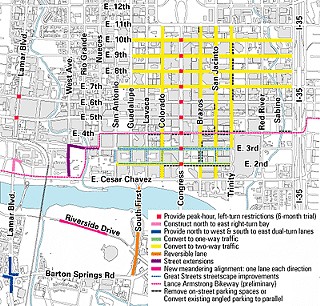The Great Streets Master Plan vision of Fourth Street -- the city's official east-west light-rail corridor -- includes separate lanes for cars, bikes, and maybe trains. However, the latest city proposals make Fourth the route of the Lance Armstrong Bikeway, and autos, if they're allowed on Fourth at all, would share the center lanes with rail.