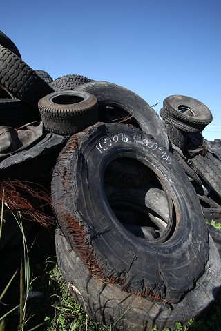 Discarded tires at Vic's Tire Service