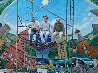 Up Against the Wall Muralist #@!%#: 
(l-r) Tommy B, Kerry Awn, and Rick Turner