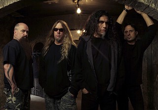 Eyes of the insane: (l-r) Kerry King, Jeff Hanneman, Tom Araya, Dave Lombardo