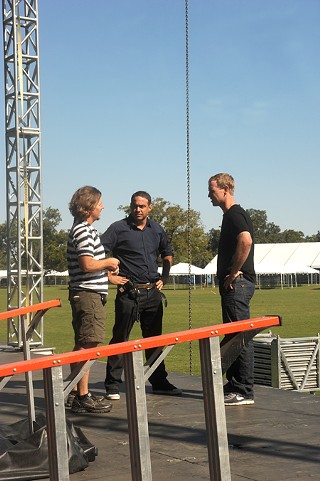 The Situation on the Grounds: The three Charlies prepare for the ACL Music Fest at Zilker Park.