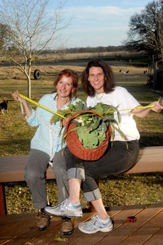 Erin Flynn (l) of Green Gate Farms and Katie Pitre of Tecolote Farm