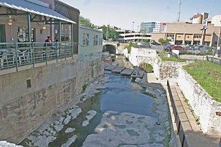 Waller Creek – seen here at Sixth & Sabine – will carry steady waters (and increased development) once the city's tunnel project is completed.