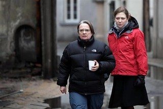 Writer/director Agnieszka Holland (center) on the set of In Darkness