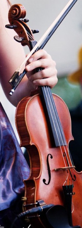 Ruby Jane's custom fiddle, stolen last week in a Houston carjacking.