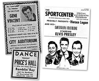 Handbills and ads of Austin's past: Gene, Elvis, and Ray