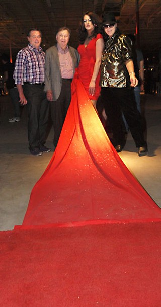 Larry Connelly, James Armstrong, and Your Style Avatar pose with Red Carpet at the fabulous Art Erotica.