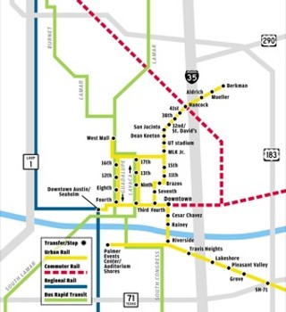 An earlier iteration of an Austin urban rail plan, also derailed