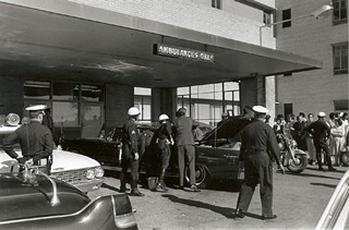 Photo of Parkland Hospital on 11/22/63 by presidential photographer Cecil W. Stoughton