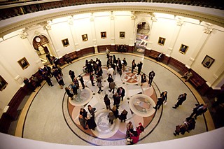 A view of the rotunda 
on opening day of the 83rd Legislature. See <a href=http://www.austinchronicle.com/news/2013-01-11/lege-opening-day-users-and-abusers/>Lege Opening Day: Users and Abusers</a> and our <a href=http://www.austinchronicle.com/photos/83rd-texas-legislature-opening/>photo gallery</a>.