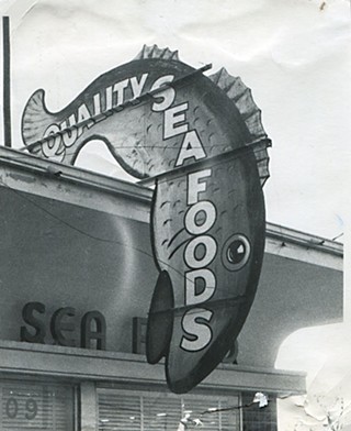 Quality Seafood's sign at 409 E. 19th, in 1950