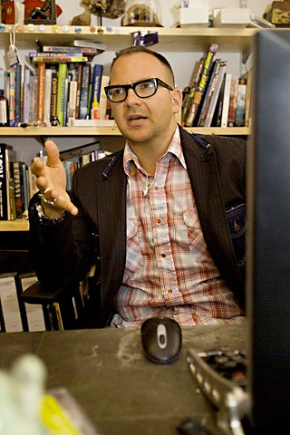 Cory Doctorow in his office in London