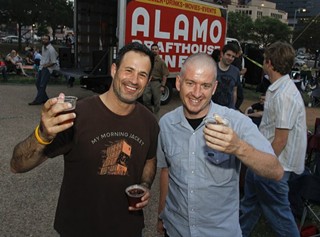 As if you don't know what they look like: Dogfish Head founder Sam Calagione with Alamo Drafthouse CEO Tim League