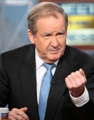 Pat Buchanan shows his fist of justice