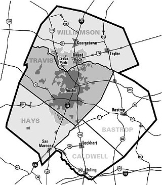 The current CAMPO boundaries include all of Travis and small parts of Hays and Williamson counties. The board will decide Feb. 10 whether to expand to include all three counties, or all five counties that make up the Austin metropolitan area.