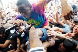 Odd Future's Tyler, the Creator getting cozy with the South by Southwest crowd, 3.17.11.