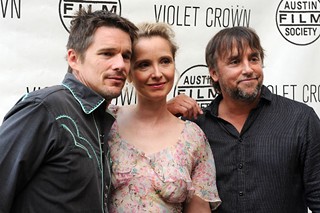 Ethan Hawke, Julie Delpy, and Richard Linklater at the Violet Crown premiere of their latest project together