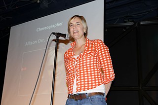 Allison Orr accepting the Choreographer award for her work on <i>Solo Symphony</i>