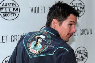 Ethan Hawke shows off his Hank Williams Western wear at Austin's Before Midnight premiere.