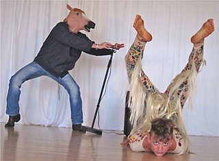 Alain Le Razer 
(in the horse head) and Leilani Galvan in Lorn MacDougal's <i>Horseplay</i>