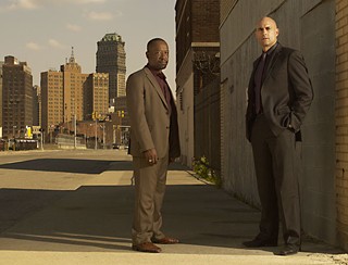Lennie James (l) and Mark Strong star in <i>Low Winter Sun.</i>