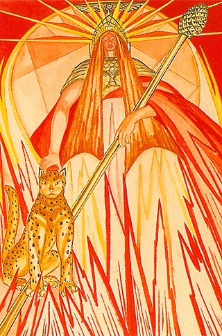 The Queen of Wands, from the Thoth tarot set