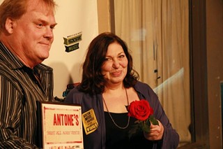 Frank Hendrix and Susan Antone backstage at the 2012 Austin Music Awards
