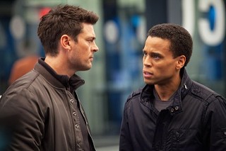 Karl Urban (l) and Michael Ealy as Kennex and Dorian in Almost Human