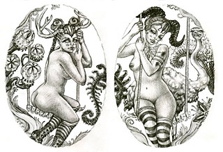 <b><i>Freya & Feronia</i></b> just one of the prints for sale 
at Analy's 
Art garage
 sale (See Saturday).