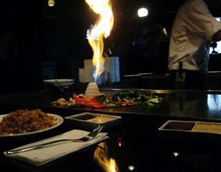 An onion volcano, but not the steakhouse in question...