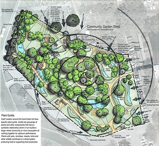 Landscape architect Mitchell Wright and permaculture designer Chris Sanchez created a conceptual plan for the proposed East Feast Festival Beach Food Forest.