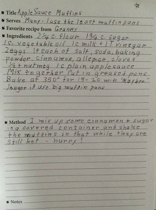 The recipe for Applesauce Muffins
