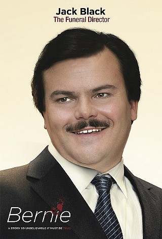 Jack Black in a poster from the 2012 film Bernie