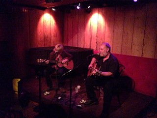 Jon Dee Graham (right) and myself onstage at Rockwood Music Hall.