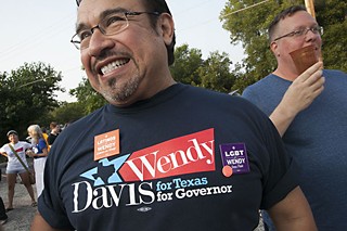 Travis County Dems and Battleground Texas teamed up July 19 for a campaign kickoff and town hall, drawing no shortage of Wendy Davis supporters like Saul Gonzalez.