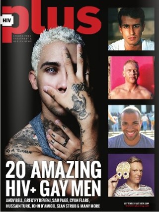 Greg'ry Revenj on the cover of HIV Plus Magazine