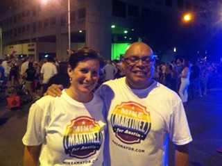 Council Member Martinez with his wife Lara Wendler at this year's Pride parade