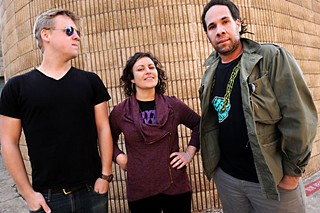 Adam Protextor (l), Leah Manners, and Aaron Miller of Austin Mic Exchange