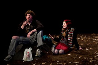 Leader of the pack: 
Nate Dunaway as Phil and Julia Bauer as Lea in <i>DNA</i>