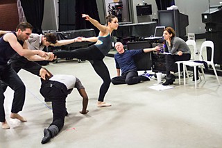 Stephen Mills observes <i>Belle Redux</i> dancers, with Michelle Thompson as Belle