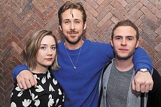 Saoirse Ronan (l), Ryan Gosling, and Iain De Caestecker in Austin for the premiere of <i>Lost River</i> at SXSW 2015