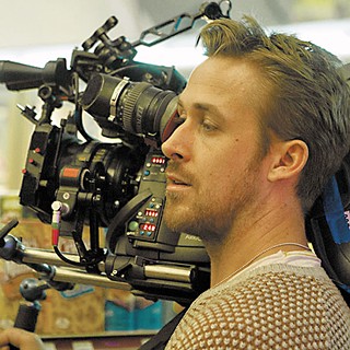Gosling on the 
set of <i>Lost River</i>