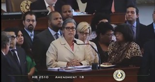 Rep. Jessica Farrar, D-Houston, vocalizes opposition to the anti-choice amendments.