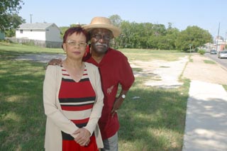 Leonard and Minnie Mann across 12th Street from Minnie's Beauty Salon, at the site of the controversial Anderson Hill town homes
