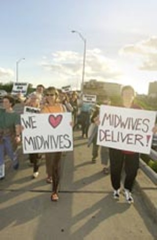 Supporters of midwives marched to the Capitol last week.