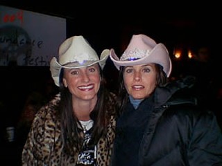 Local entrepreneur Stefani McMurrey and Courteney Cox Arquette (r) at the recent Sundance Film Festival, wearing Texas Tiaras (wool felt Western hats emblazoned with tiaras) from Stefani's collection at <a href=http://www.smarthats.com/ target=blank>www.smarthats.com</a>. Worn by personalities such as Katie Couric, Deborah Roberts, and Leeza Gibbons, <a href=http://SMartHats.com/ target=blank>SMartHats.com</a> can be found at Cupidz Closet, Bellina's Beauty Bar, and on Stefani's Web site.